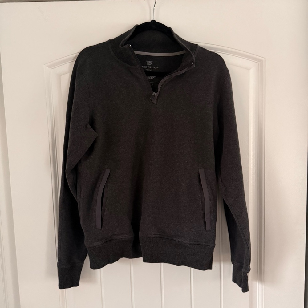 Mack Weldon Dark Gray Quarter Zip-Up Sweater